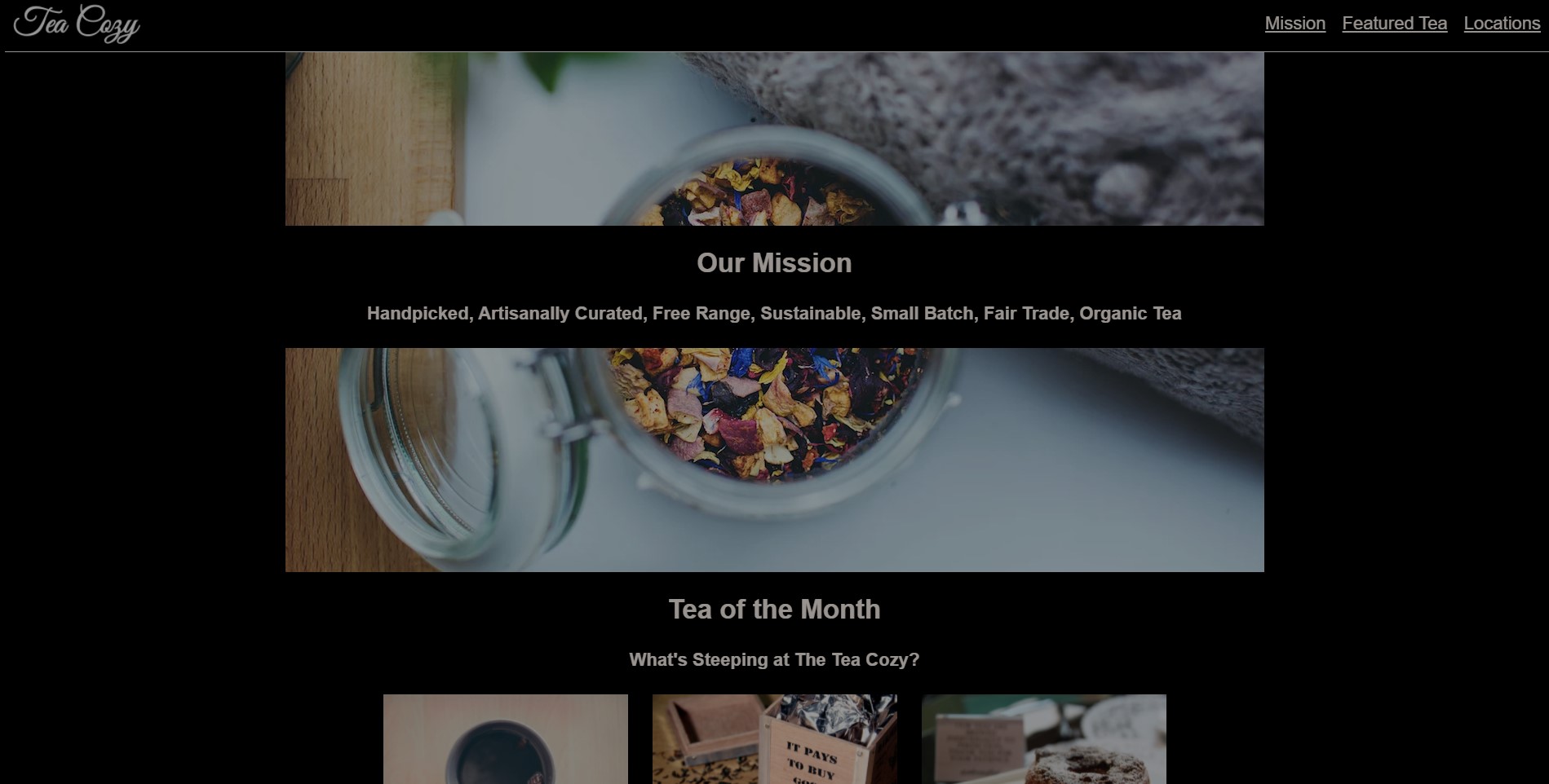 screenshot of The Teacozy website